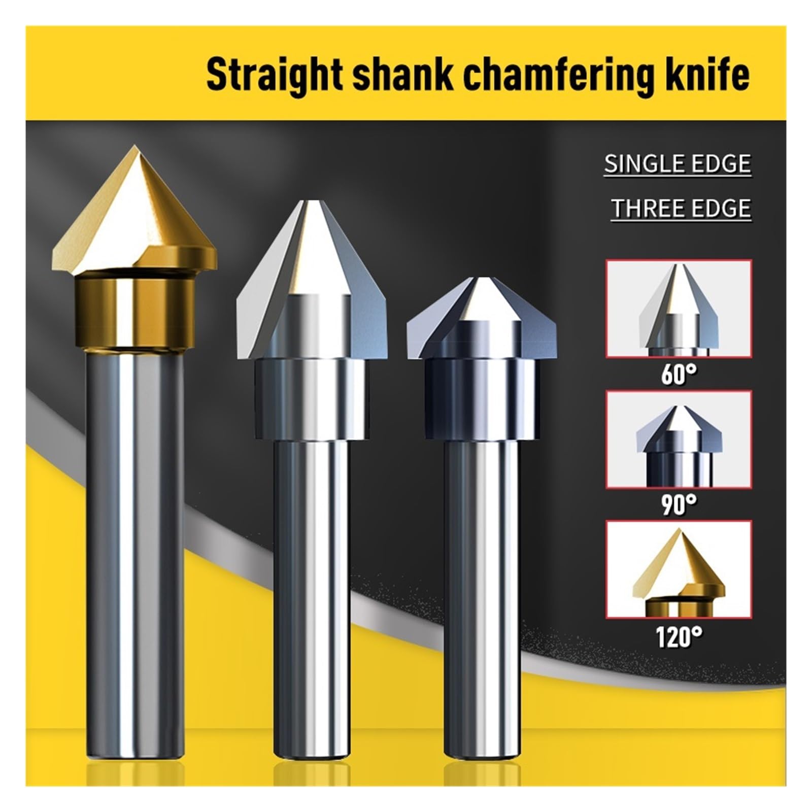 punta da trapano svasatore Fresa for smussatura M35 Hss Utensile for sbavatura for fresa for smusso a 90 gradi 60 for acciaio inossidabile 120(Single Blade 90,40_ROUND)