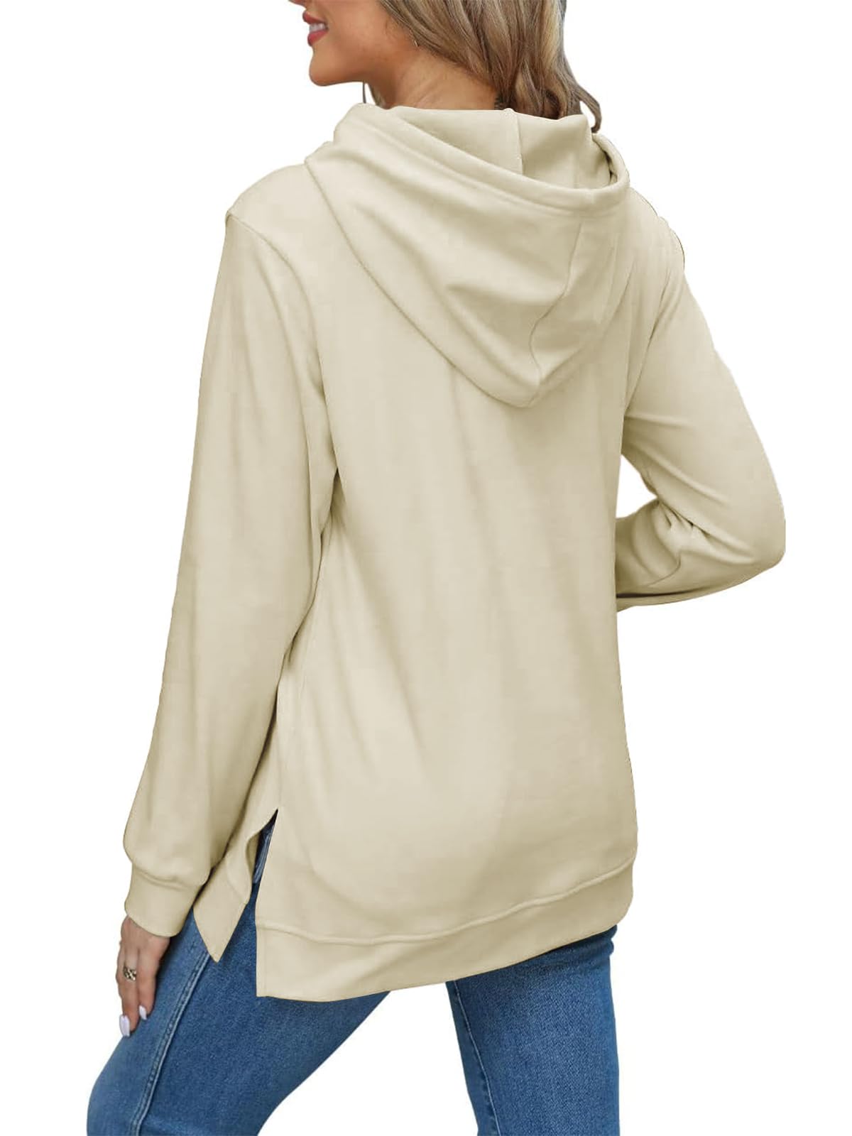 Cuptacc Sudaderas Mujer con Capucha Jersey Mujer con Bolsillo Sueter Manga Larga Invierno Otoño Moda Casual Color Sólido