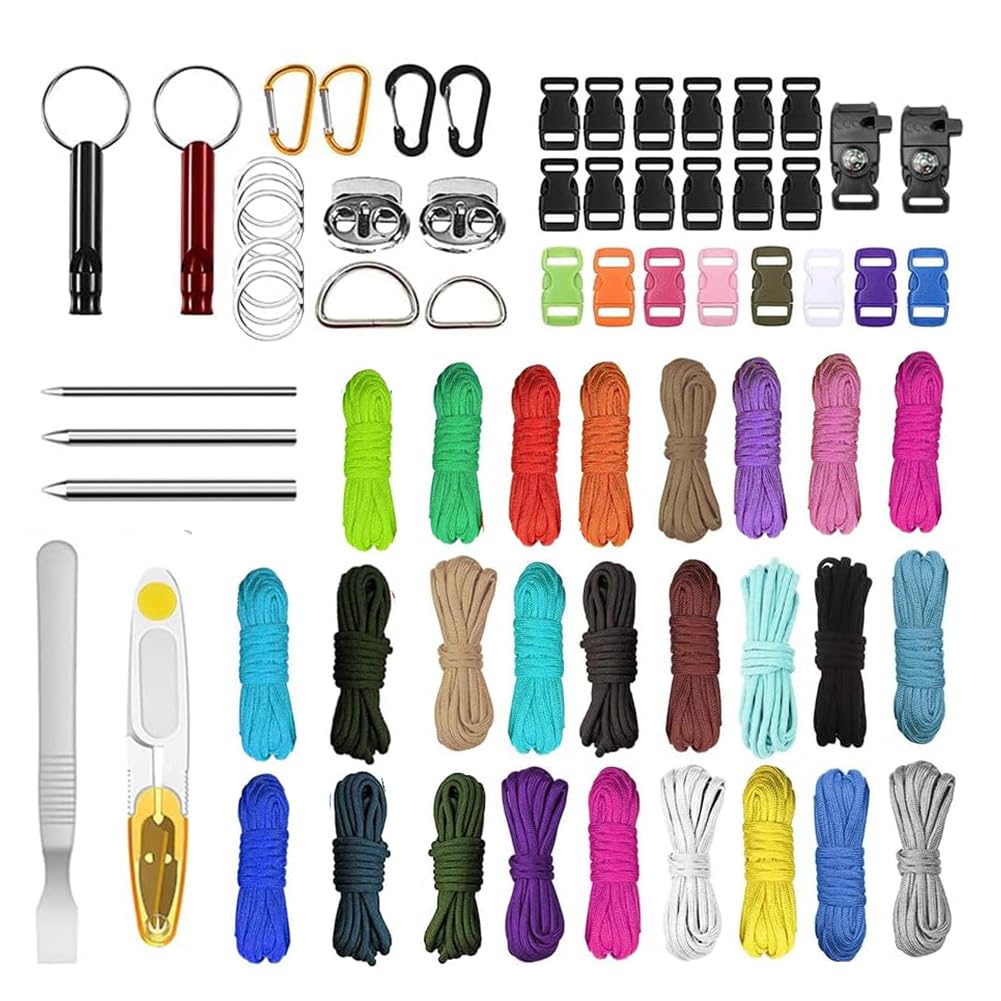 FARYODI linka Paracord 550 4 mm, linka Paracord z 7-rdzeniowym sznurkiem nylonowym o długości 3 m, uniwersalna linka do rękodzieła, bransoletki, smyczy dla psa, obroży, na kemping, survival, outdoor
