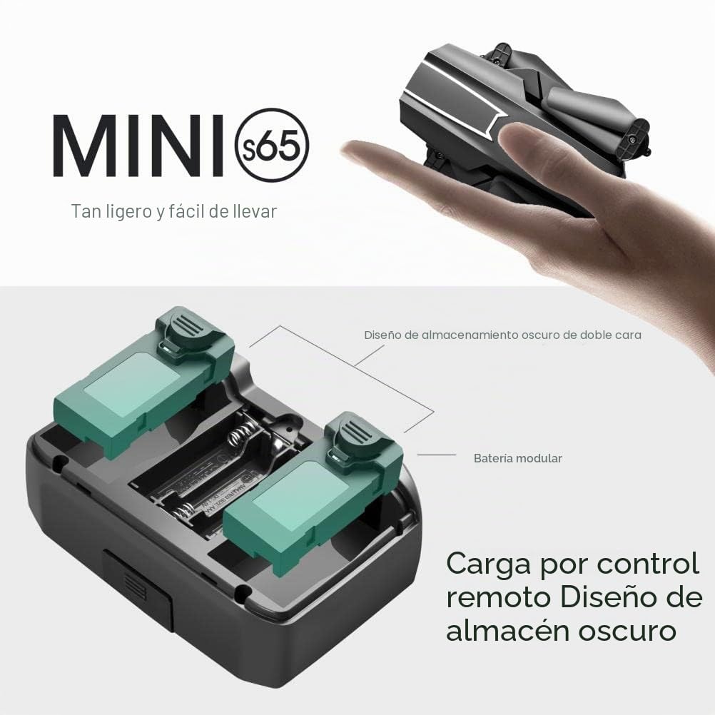 Drone con cámara Dual 4K HD, S65 RC Quadcopter Plegable para Principiantes Adultos, Retorno Inteligente GPS, 2.4GHz FPV en Vivo, Tiempo de Vuelo Largo