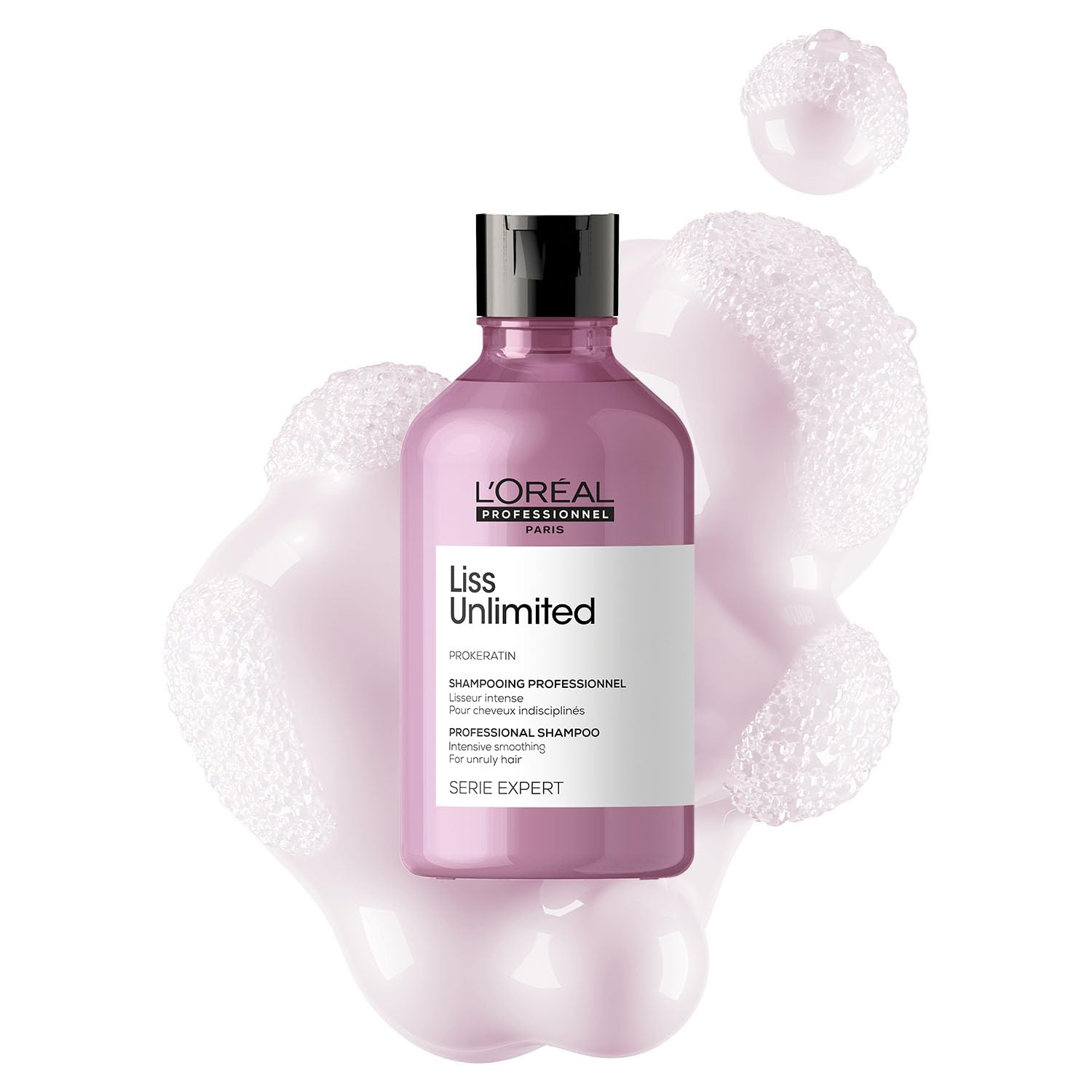 L'Oréal Professionnel Liss Unlimited Shampoo for Frizzy & Unruly Hair - 300ml | Intensive Smoothing Shampoo for Frizz-Control | Enriched with Pro-Keratin & Kukui Nut Oil | Increases Softness & Shine