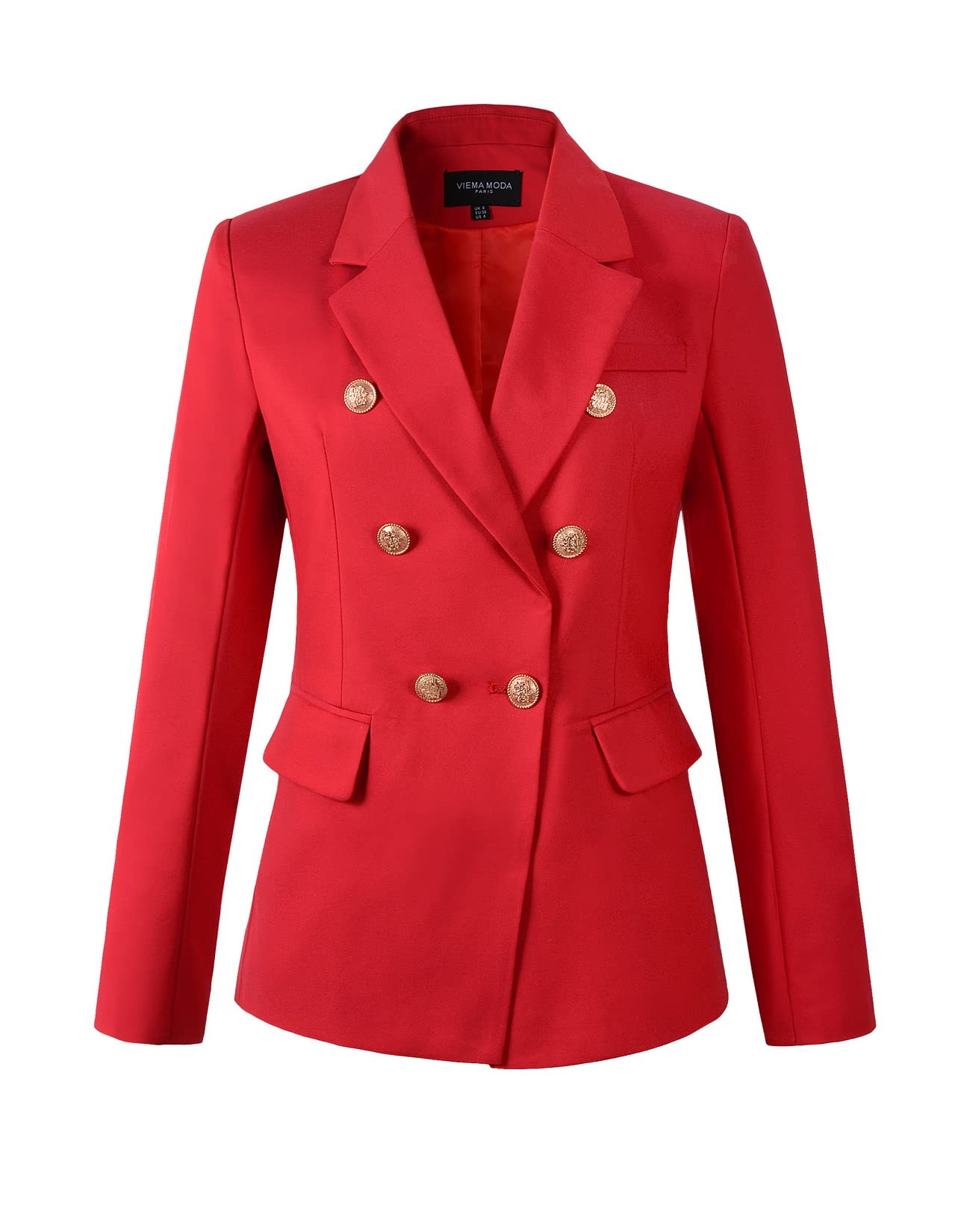 Womens Double Breasted Blazer Ladies Jacket Work Suit
