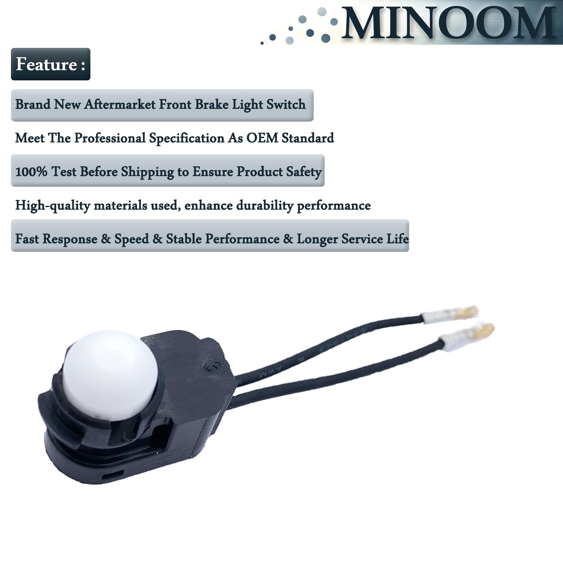 MINOOM 71500118 Front Brake Light Switch Replacement for