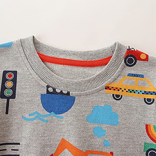 Boys Sweatshirts Casual Sweatshirts Cotton Sweatshirts Long Sleeve T-shirts Crew Neck Cartoon Tops for Boys-4144