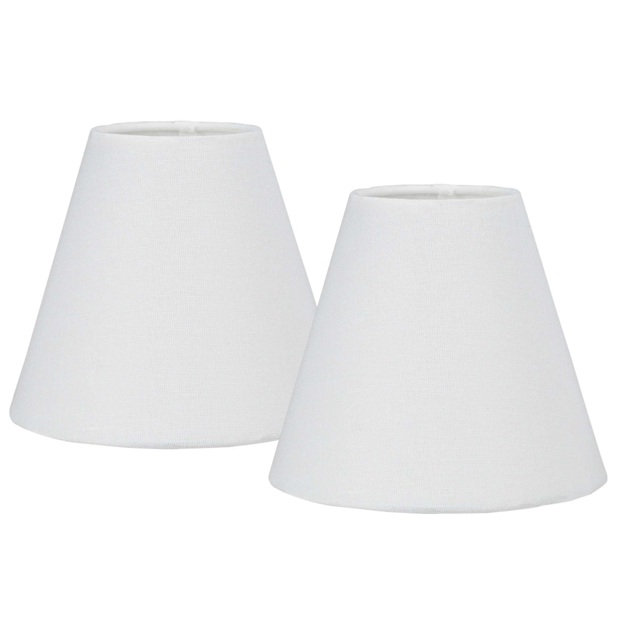 NICO Lot de 2 petits abat-jours cylindriques modernes à clipser en lin Blanc cassé 15,2 x 7,6 x 12,7 cm