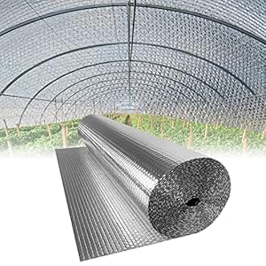LARS360 Isolatiefolie, isolatiefolie, luchtkussenfolie, dakisolatie, blaasisolatie, 3-4 mm dik, dubbele aluminiumnoppenfolie, isolatiefolie, warmtebehoud (1,0 x 10 m – 10 m²)