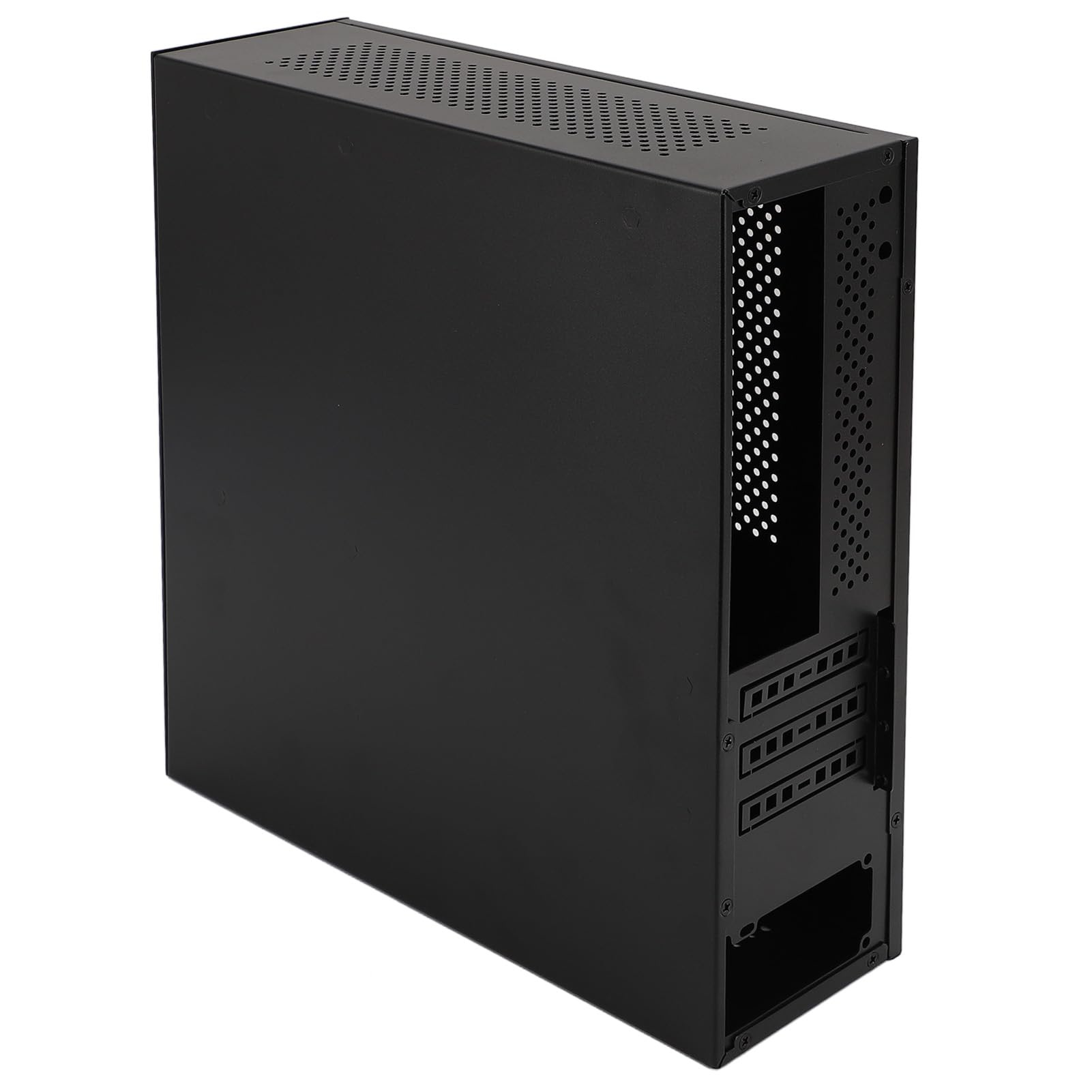 Obudowa MATX ITX Mini PC, Przednie USB 2.0 z obsługą Podwójnego Wentylatora Chłodzącego SSD HDD, do Małej Obudowy Komputera do Gier