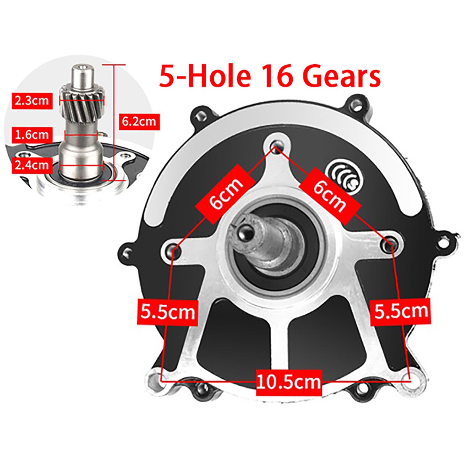 350W-1800W Motore Brushless Per Triciclo Elettrico 48V / 60V Motore Elettrico Brushless Con Controller 3000r/Min Motore A 5 Fori E 16 Denti Per Il Triciclo E La Bicicletta Fai Da Te