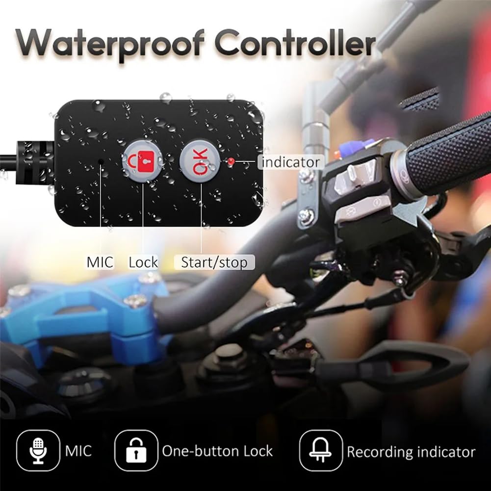 WiFi DVR per Moto Dash Cam 1080P+1080P Full HD Vista Anteriore Posteriore Telecamera per Moto Impermeabile GPS Logger Recorder Box Pezzi di Ricambio di Ricambio (B)