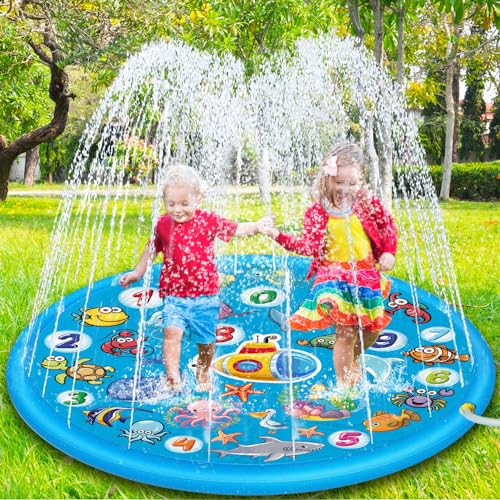 Chennyfun Splash Pad para Verano de 170 cm,Aspersor Juego de Salpicaduras y Salpicaduras Juegos de Agua para Actividades...