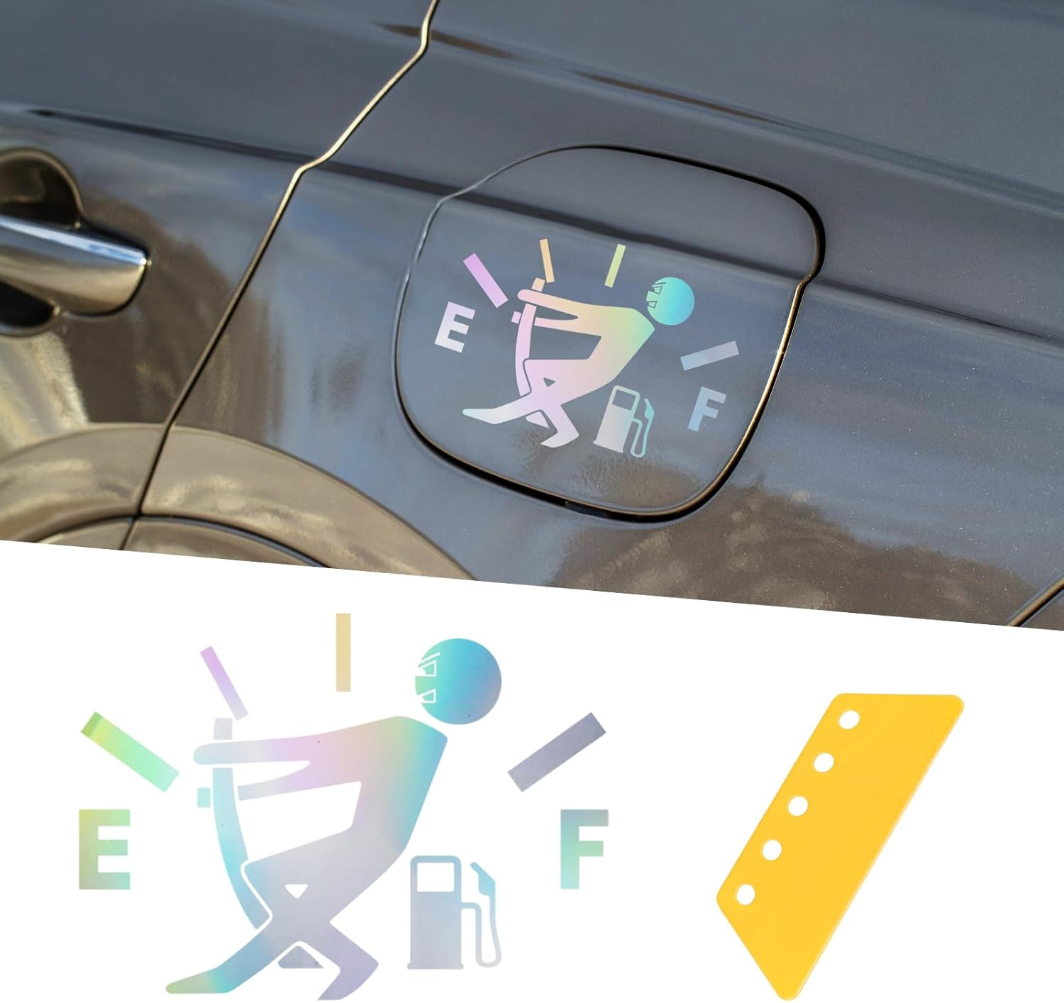 Augeny Funny Car Fuel Tank Sticker, EF Logo Waterproof High