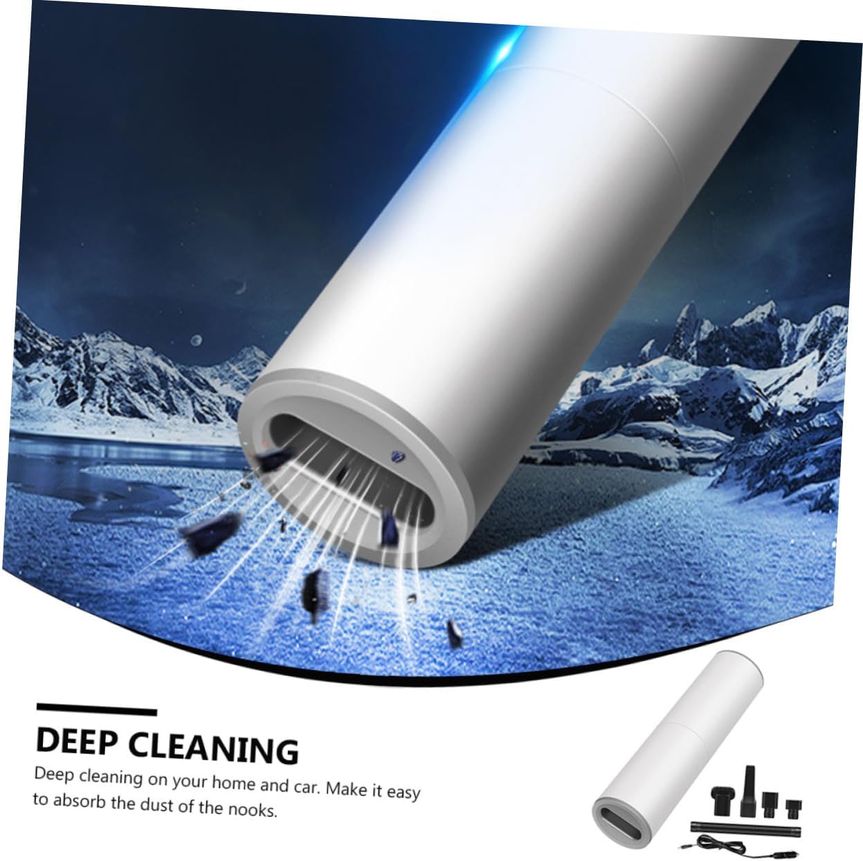 Zerodeko 2sets Handheld Portable Vacuum Cleaner Car Vacuum Hepa Filter Small Wet Dry for Car Home