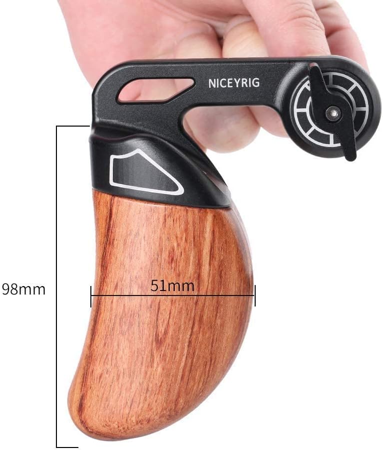 NICEYRIG Wooden Handle Grip with Extension Rosette Mount Arm, Left Side for Sony FS7 FS5 FX9 RED Kinefinity Cinema Camera Camcorder - 424