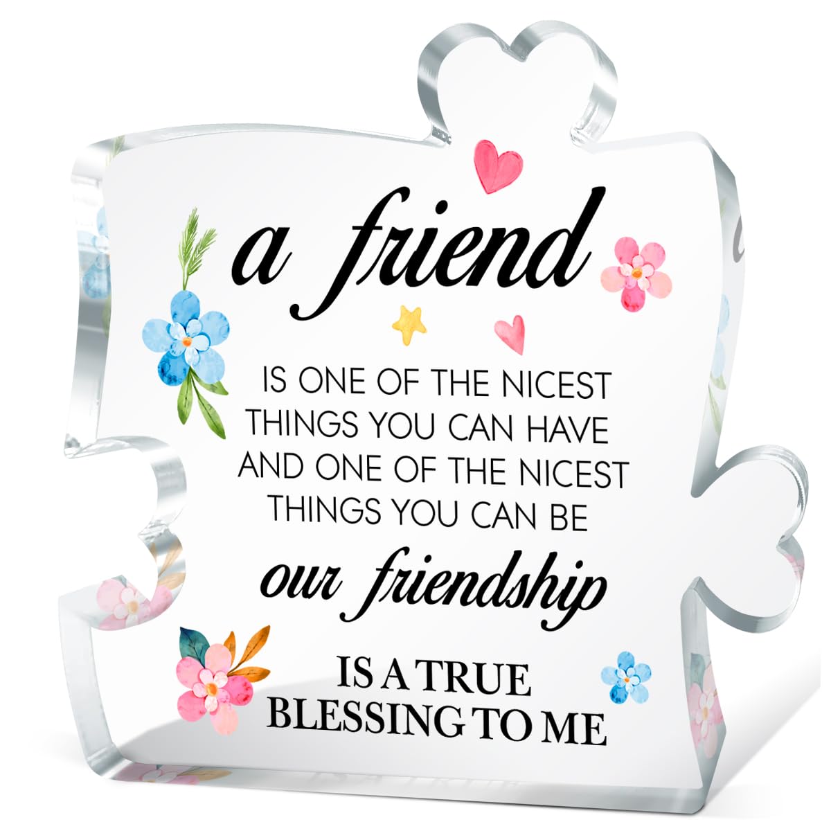 Friendship Gifts for Women,Gifts for Best Friend,Friendship Gifts,A Friend Is One Of The Nicest Things Sign Acrylic Puzzle Plaque Gifts for Women Girls Best Friend Bestie A663