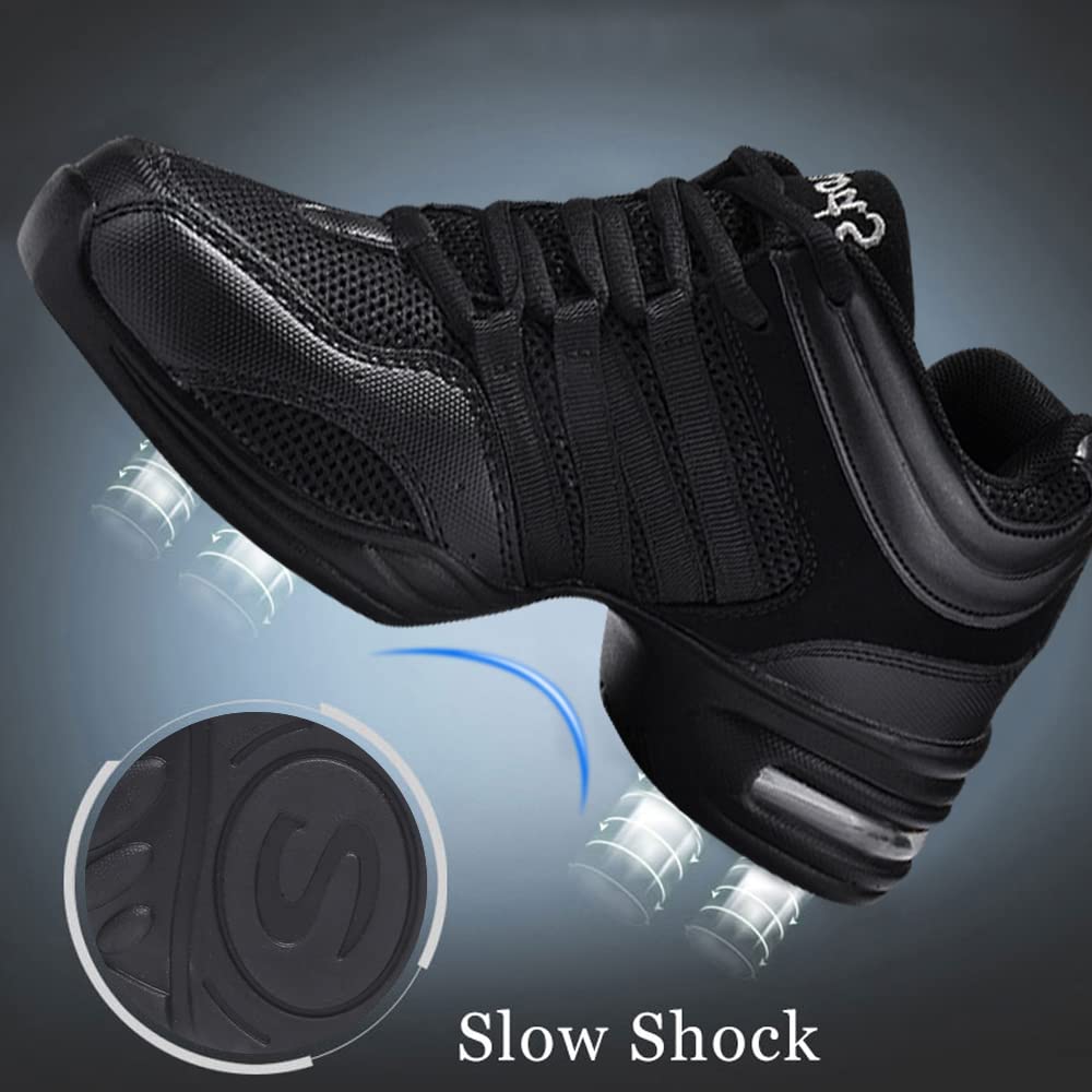Padgene Scarpe Jazz Donna Scarpe da Ginnastica Lacci Cuscino Traspirante Signore Suole Divise Scarpe da Danza a Camminare Sportive