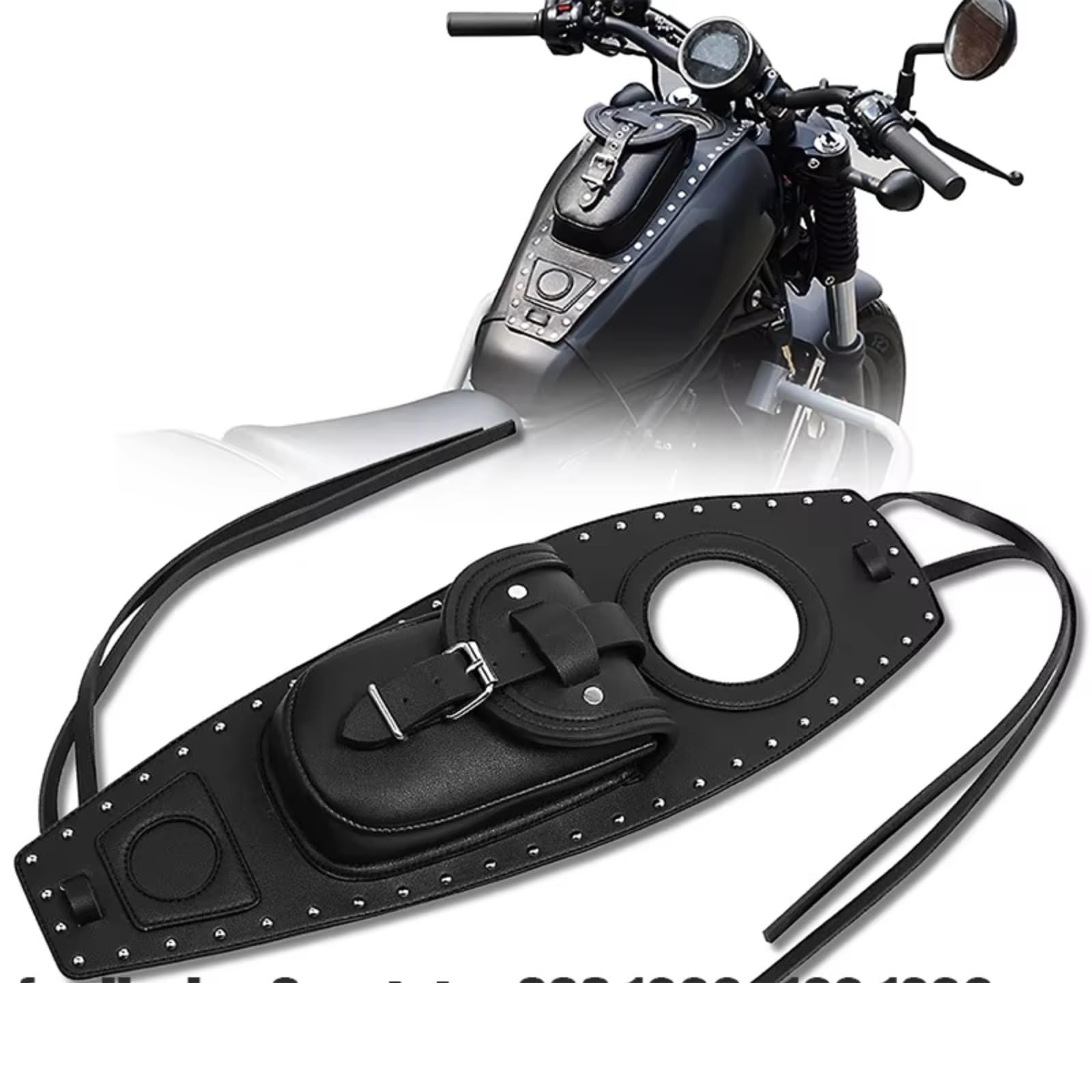 Compatibile Con Sportster 1200 2012-2016 1 Pezzo Nero PU Coperchio Serbatoio Carburante Moto Organizzatore Sacchetto Immagazzinaggio Serbatoi 3 Galloni Sacche Moto