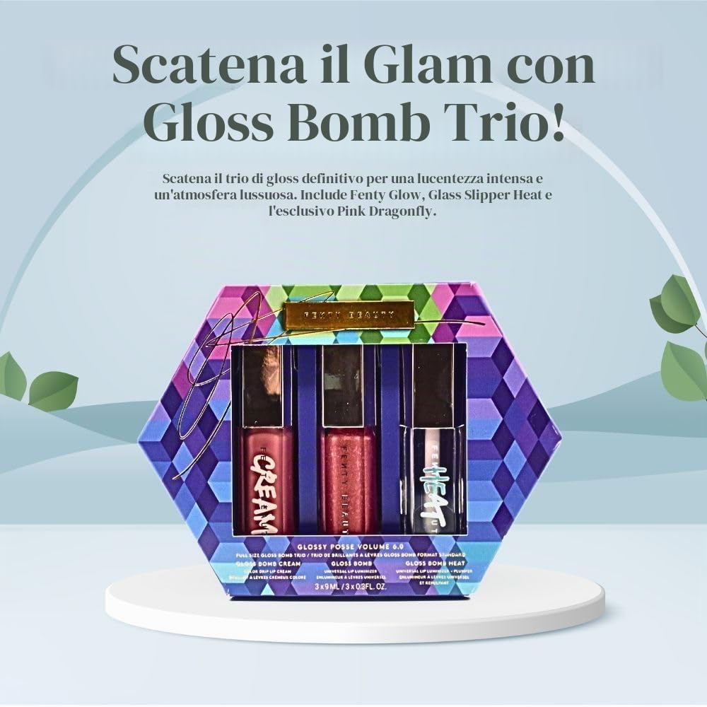 Fenty Glossy Posse Volume 6.0 Full-size Gloss Bomb Trio – Lip Gloss Set