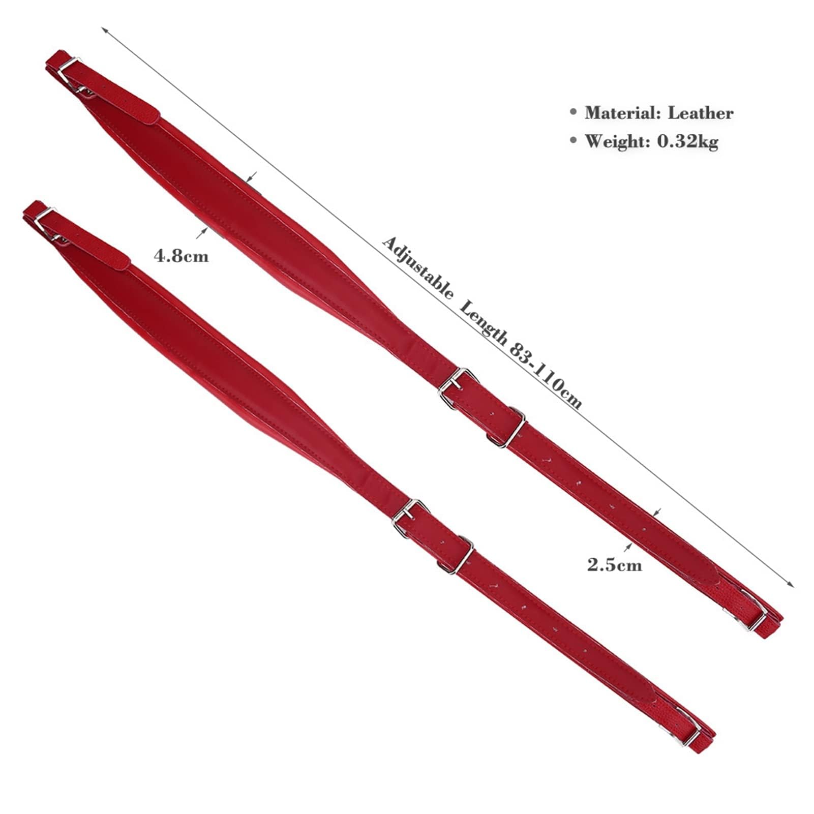 LiebeWH Tracolle per Fisarmonica Tracolle Regolabili per Fisarmonica in Pelle PU Set Cinghie per Fisarmonica Resistenti All'usura Multi Colori Impermeabili (Rosso)
