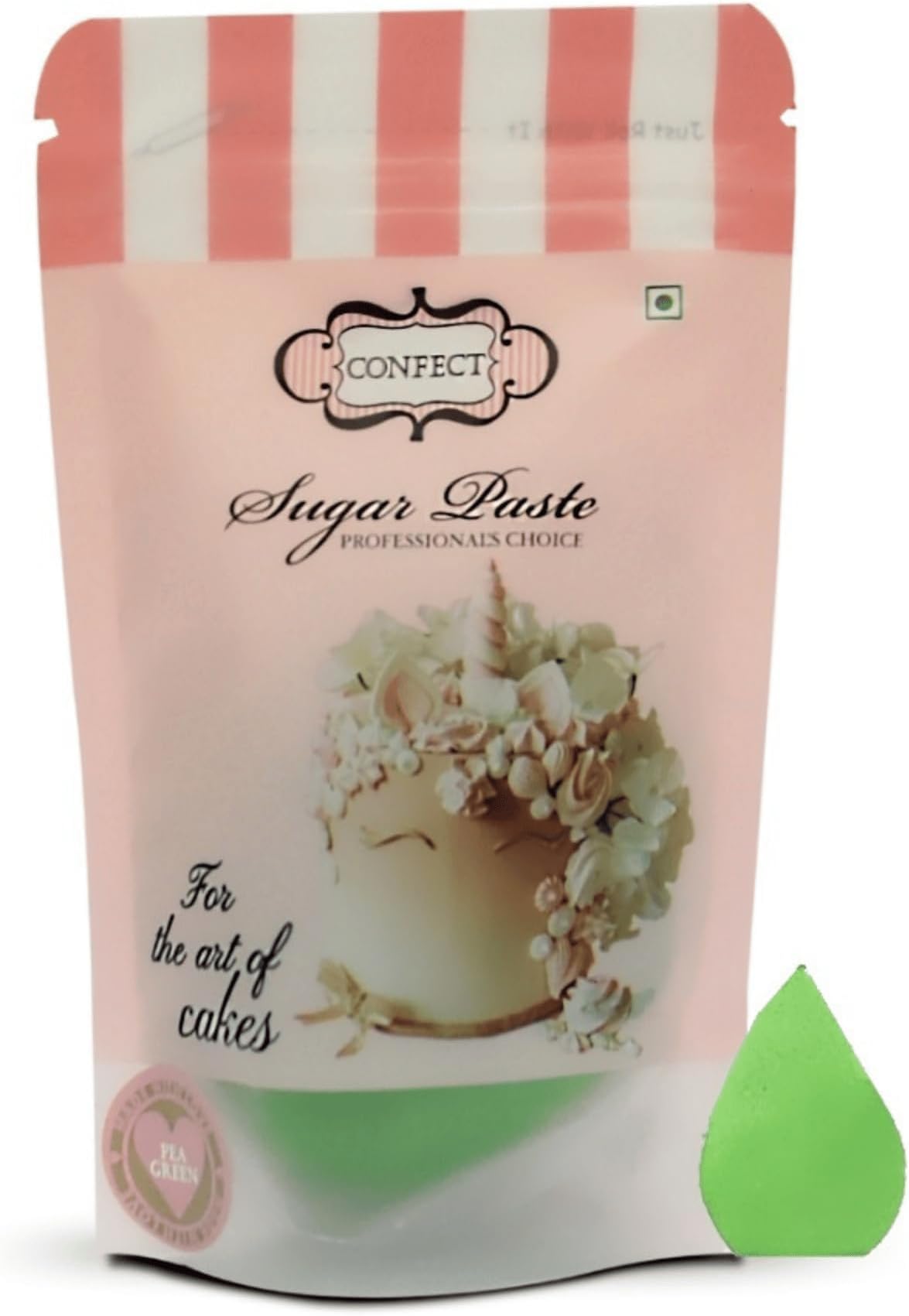 Confect Neon Green Christmas Fondant | Edible Fondant for Cake Decoration | Easy To Roll | Chef's Choice for Cake Decorating | Vegan, Gluten-Free, Nut-Free, Palm Oil-Free – 250 Gms