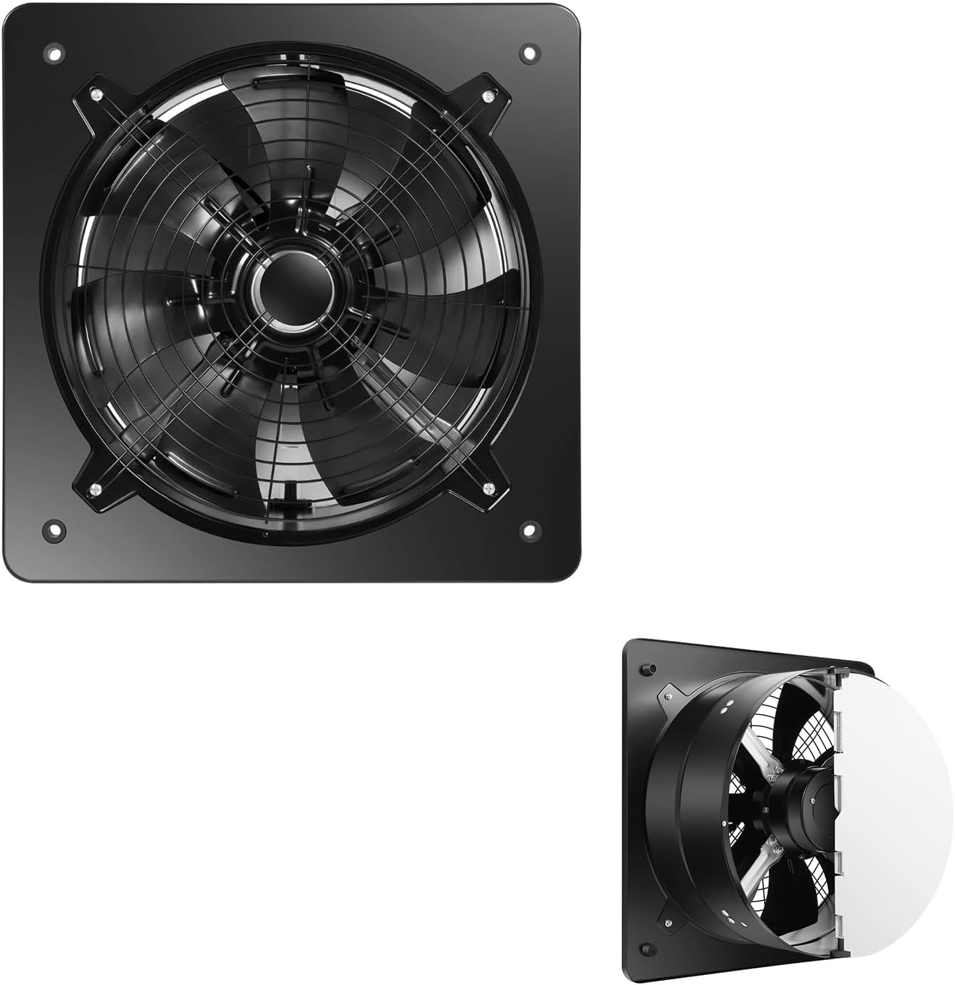 8Inch Booster Fan Extractor Exhaust Fan, Ventilation Pipe Fan Kitchen Wall Window Stainless Steel Fan Industrial Duct Fan(Black),220v