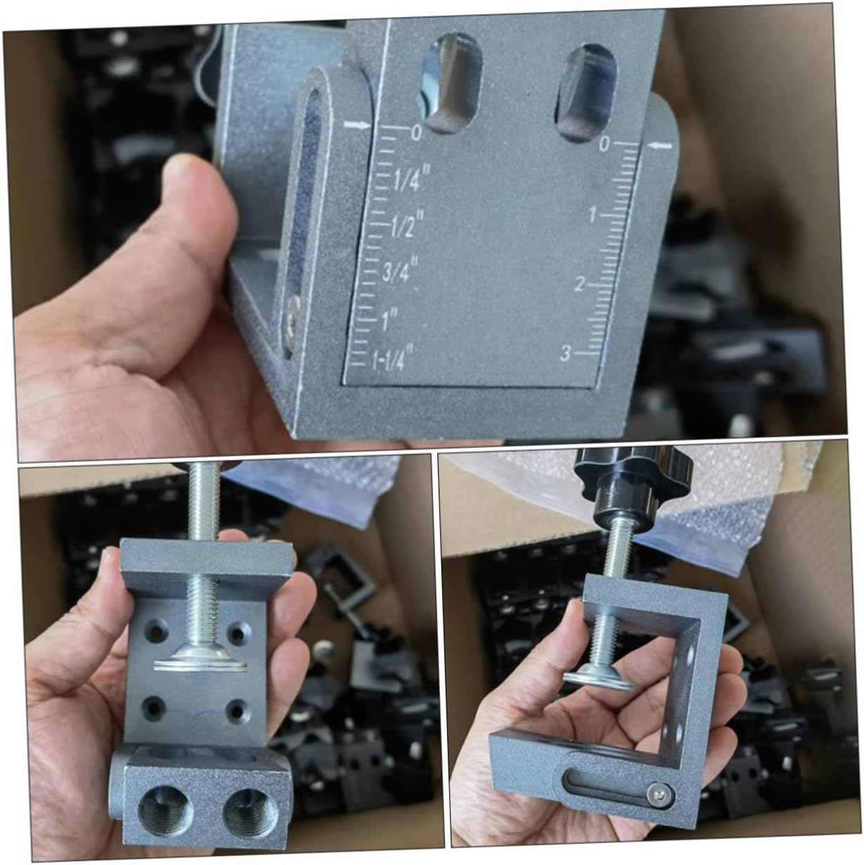 1Set Woodworking Positioner Tool Accurate Drilling Locator for Quick and Efficient Projects Includes Clamps for Enhanced Stability