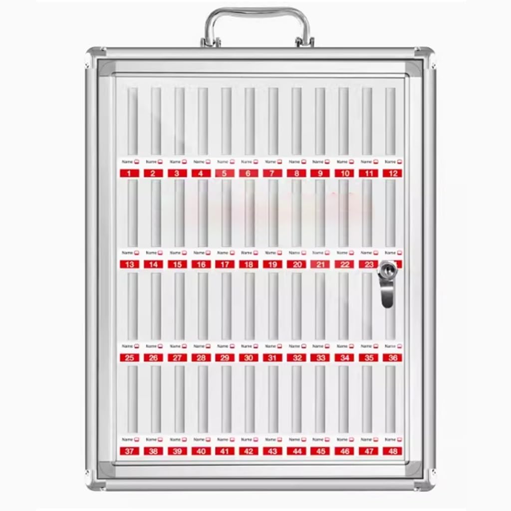 Casillero portátil para teléfonos móviles: caja de almacenamiento de aleación de aluminio para montaje en pared con 6 a 60 ranuras para dispositivos móviles de empleados, acceso seguro y cómodo. Ide