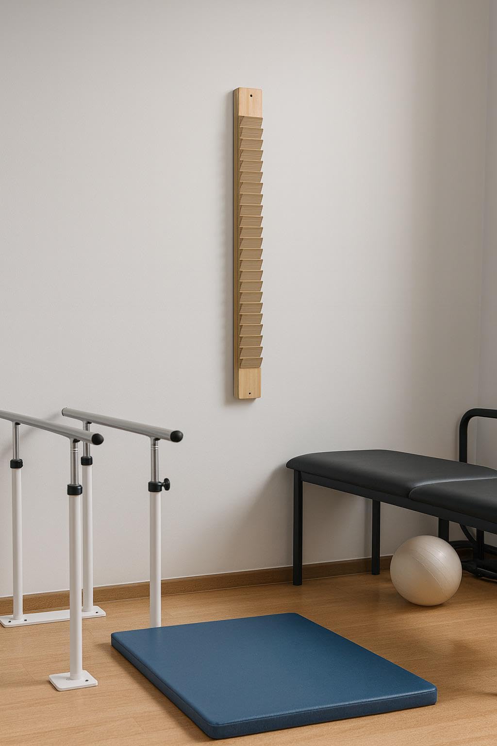 Escalera de Rehabilitación para Dedos y Mano de Madera (Finger Ladder) – Escalera de Fisioterapia para Pared – Ejercicios de Movilidad de Dedos, Muñeca y Hombro – Incluye Tornillos de Instalación