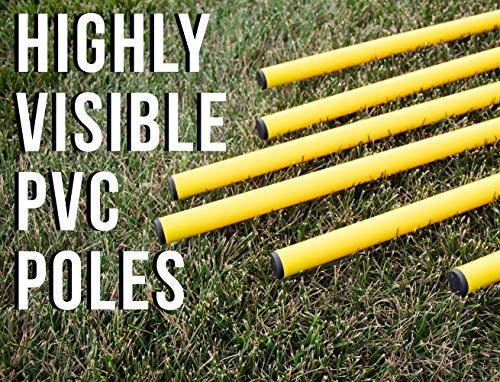image for Crown Sporting Goods 6 Agility Poles with 3 Bases - Highly Visible, Ye