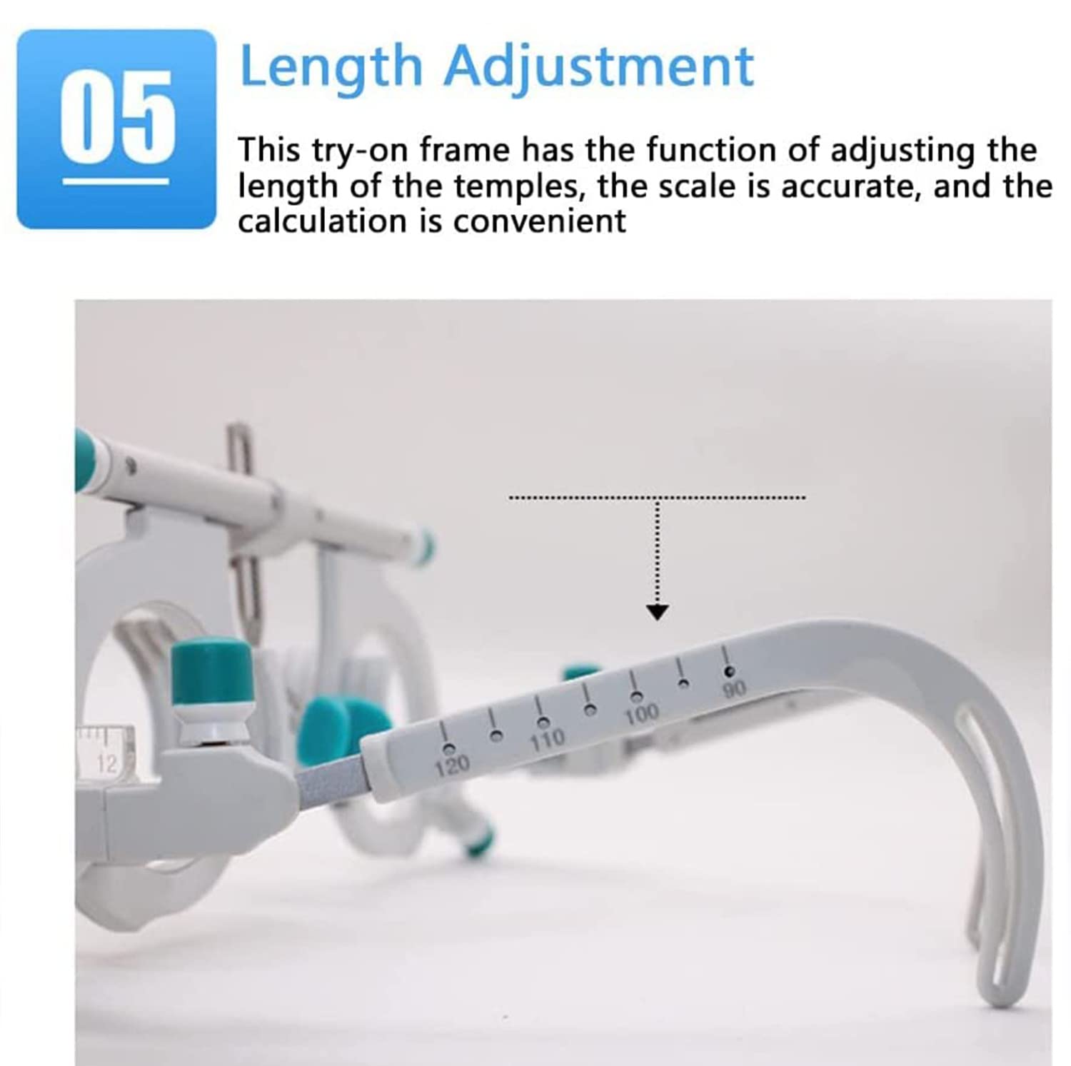 Montura de prueba óptica universal pd 48-80 mm, montura de lente de prueba óptica ajustable, lente de prueba de optometría ultraligera 50g ocular de prueba óptica de titanio para óptica prueba