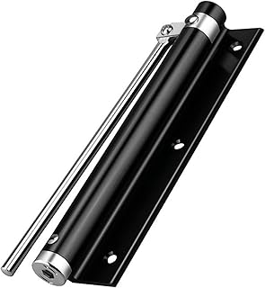 zeng Spring Door Closer, Stainless Steel Adjustable Automatic Door Closer for Residential/Commercial use, Stainless Steel Surface Mounted Door Closer (Black - 1pcs)