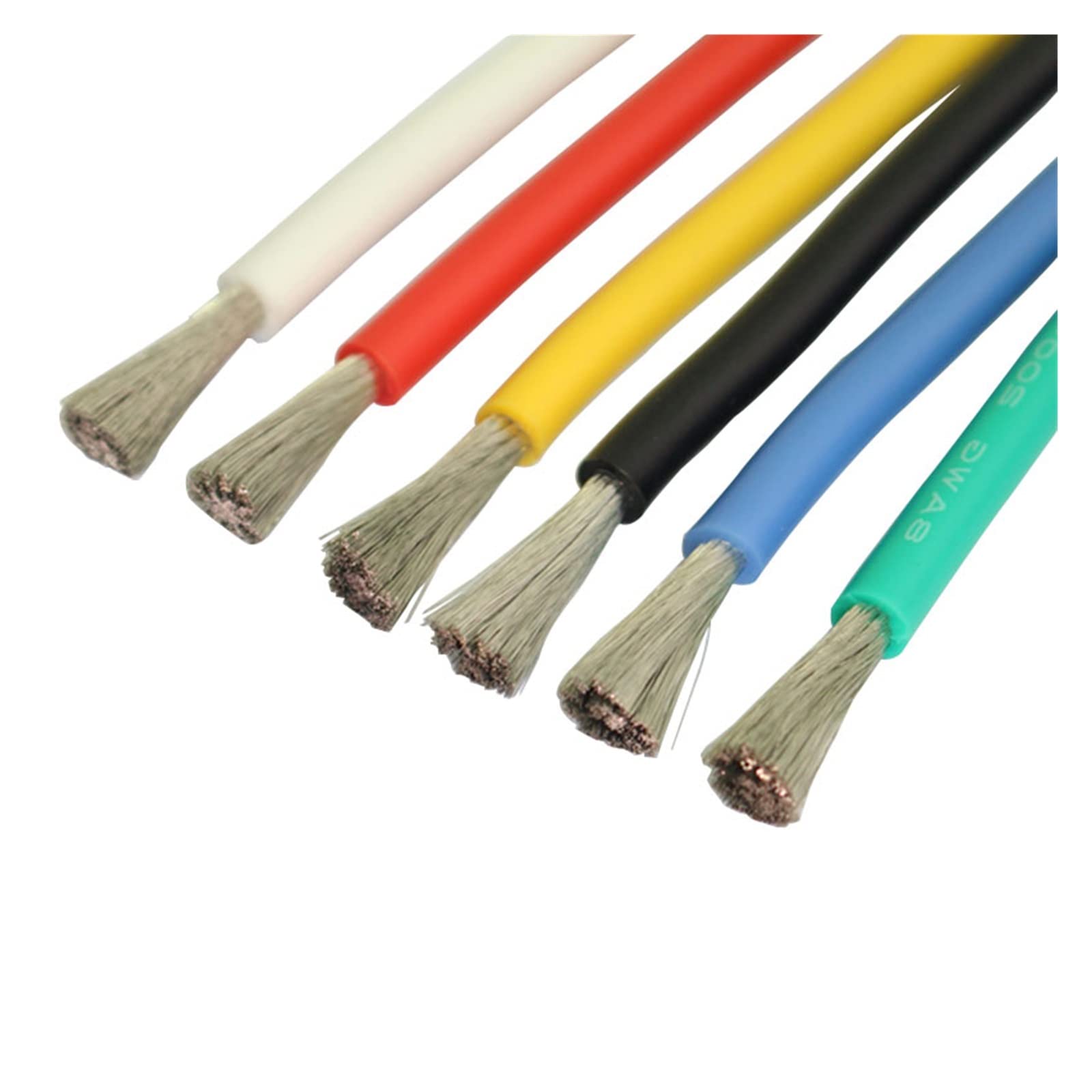 Cable de Silicona Suave Resistente al Calor 26/24/22/20/18/16/14/12/10/8/6/4/2AWG Cable de Silicona de Cobre estañado multihilo de un Solo núcleo Leisurely (Color : Red, Size : 6AWG 1Meter)