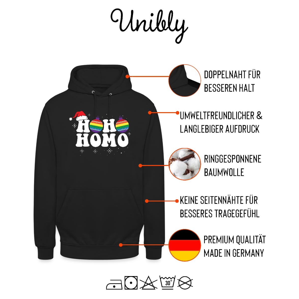 LGBT Gay Arcobaleno Ho Ho Homo Christmas - Maglione natalizio