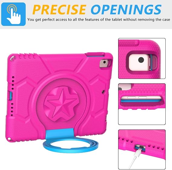 iPad 6th/5th Generation Case Kids for iPad 9.7 Inch 2018/2017, TrendGate Lightweight Shockproof iPad Air 2 Case Built-in Screen Protector with Handle Stand for iPad Air/iPad Air 2/iPad Pro 9.7 - Pink