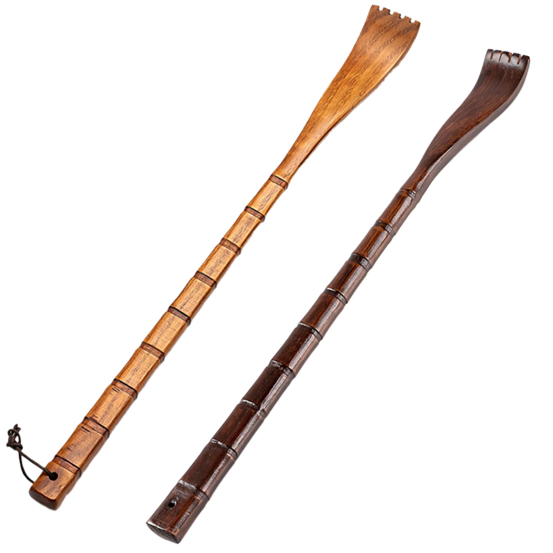 Pineeseatile Backscratcher,Back Scratcher 2Pcs 19in Smooth Manual Wooden Back Scratcher for Itch Relief Handheld Bamboo Joint Back Scratchers for Adults Elderly Men Women, Square