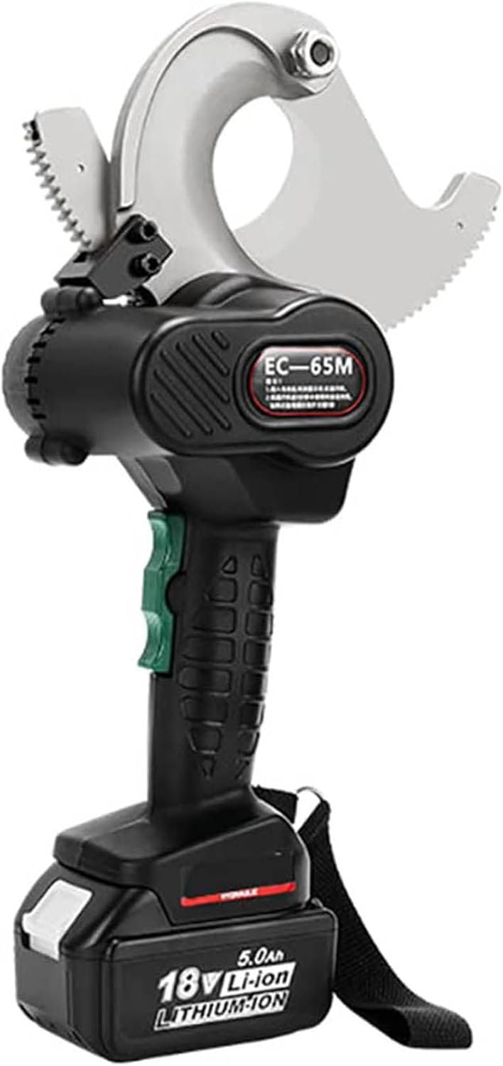 Compact Ratchet Cable Cutters,Rechargeable Ratchet Wire Cutter w/2 Gear Speed,Aluminum Copper Cable Gear Type Scissors for Cutting Armored Cable (65mm)