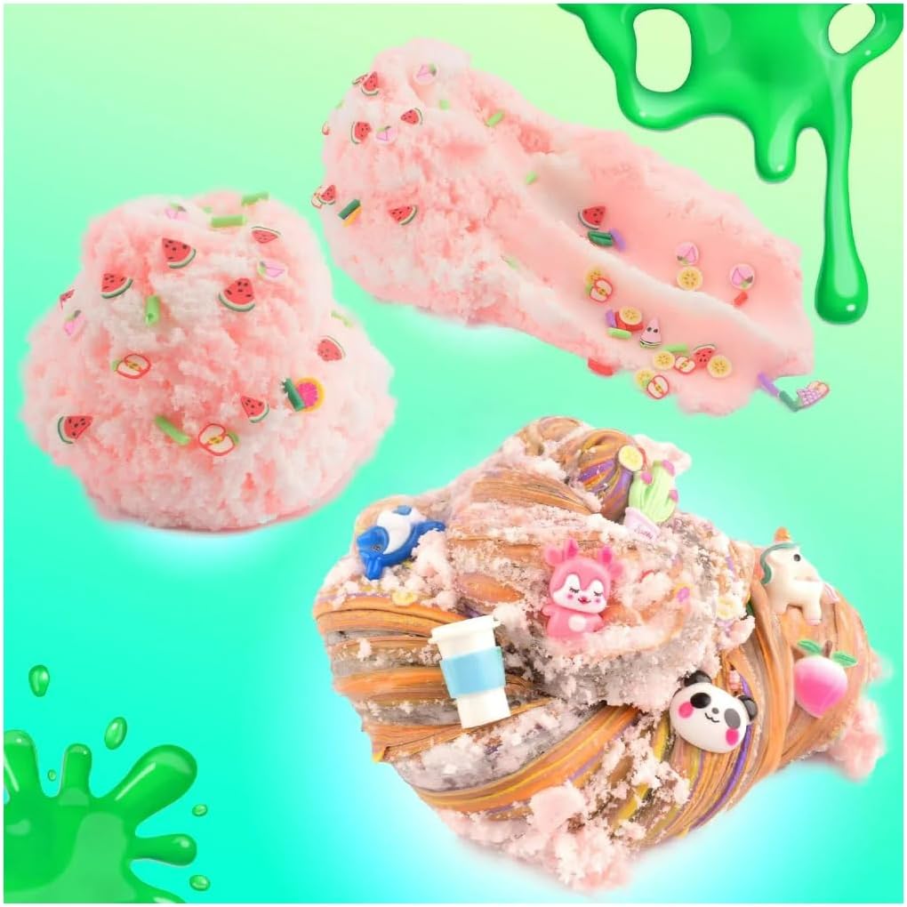 8 Pack Slime Toys of 3 Butter 3 Clear 2 Cloud Slime, for Kids Party Favors, Soft Stretchy Premade Putty Stress Relief Toy for Girls Boys