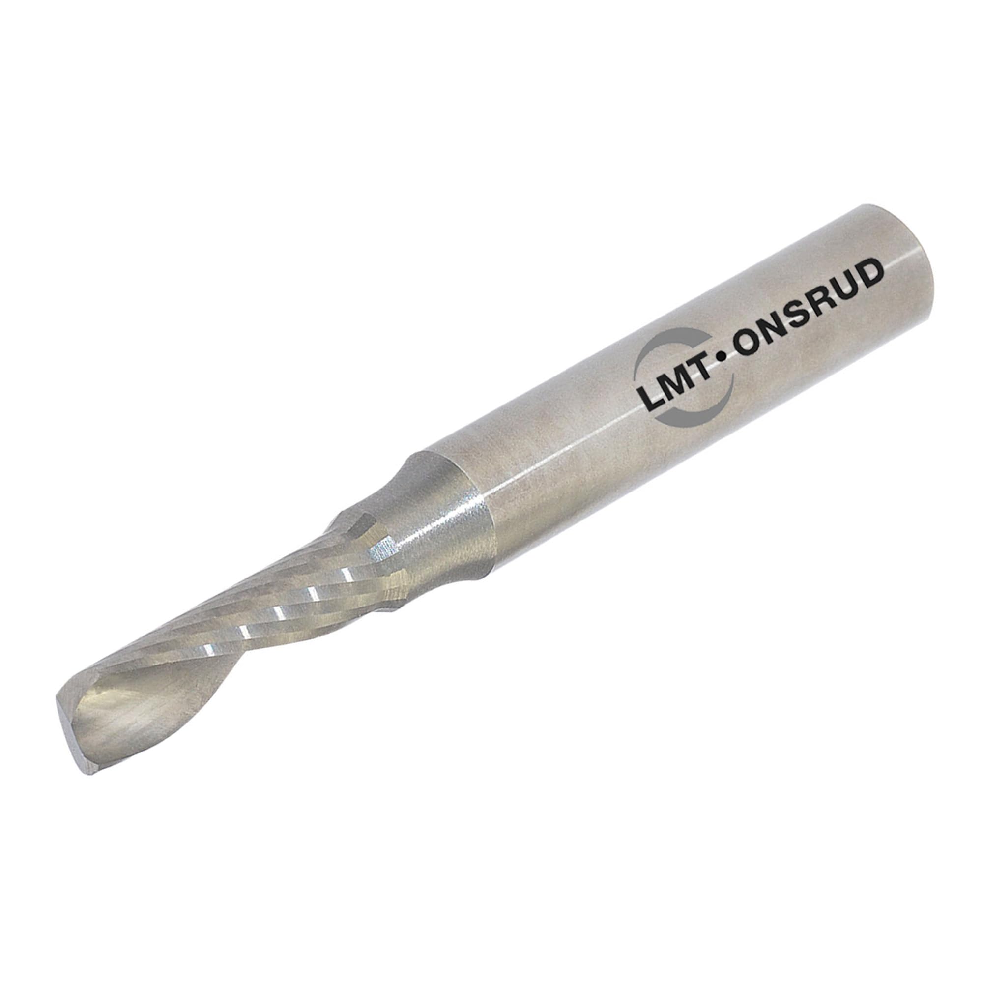 LMT Onsrud LP 63-618, Solid Carbide, Upcut, 0.1875" Cutting Diameter, 0.625" Cutting Length, 0.250" Shank Diameter, 2.000" Overall Length, 1 Flute