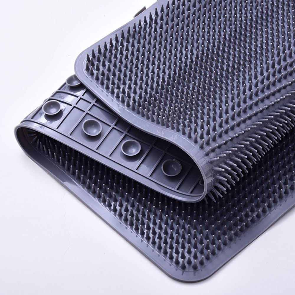 Alfombrillas de Ducha para baño Antideslizantes con ventosas, Almohadilla para pies de Masaje antifatiga, Lavable, fácil Limpieza para Delante de la bañera, Cuarto de Ducha, Gris Oscuro 44 *
