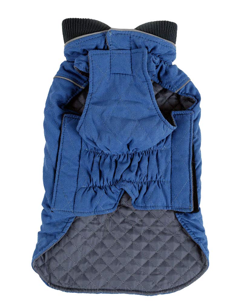 Reflective Warm Dog Coat Jacket Cold Winter Windproof Padded Puffer Vest Outfit Clothes with Harness Hole for Small Medium Large Dogs Blue L โ image 1