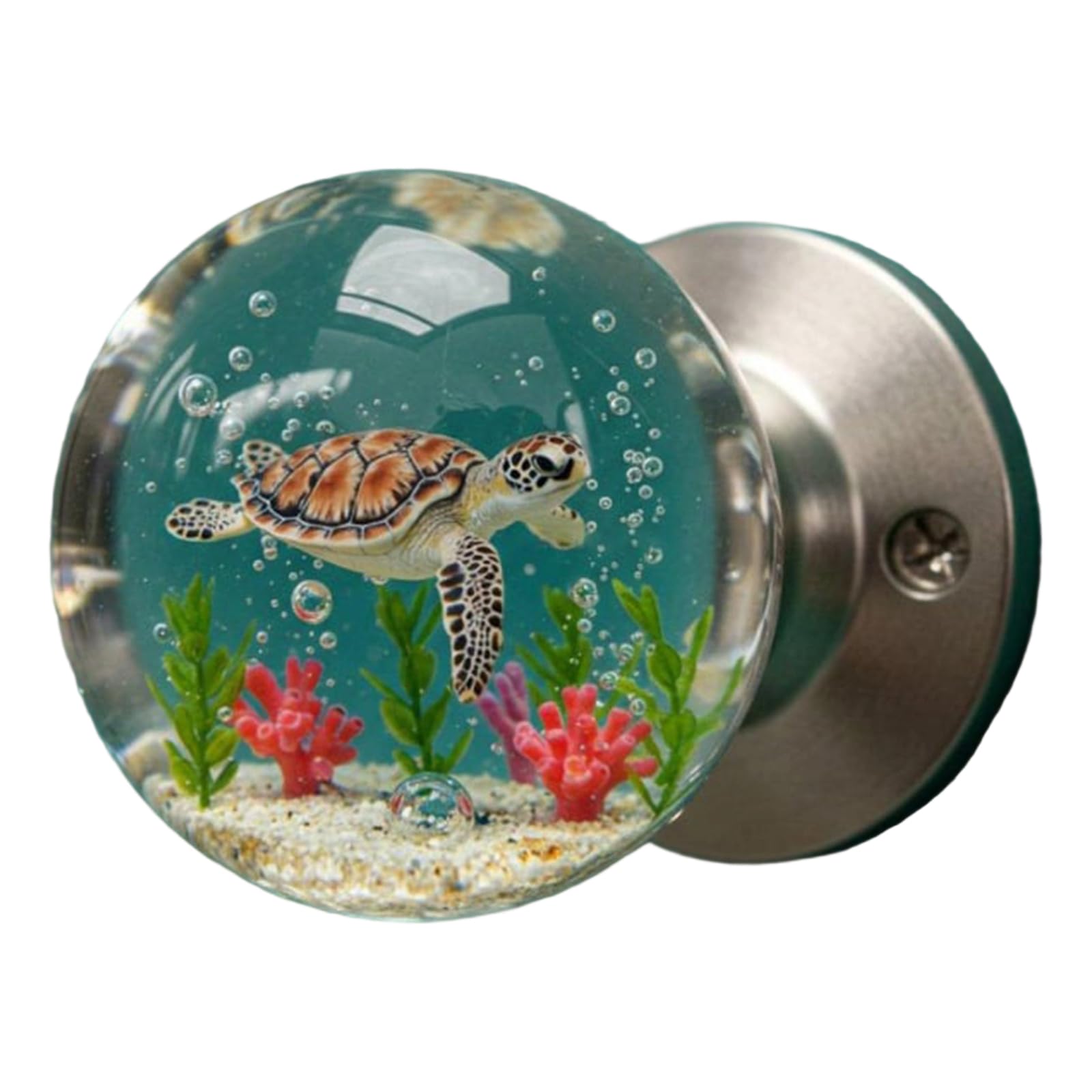 Lsttbo Turtle Nature Themed Flower Door Knob Retro Styles Round Bedroom Decoration Handcraft Artistics Door Handle Home Renovations Flower Handle