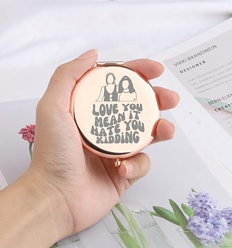 Miniatura 2 de WSNANG Gin Georgia - Espejo de maquillaje de bolsillo compacto para regalar a Georgia Sister Love You Mean It Hate You Kidding (espejo para niños)