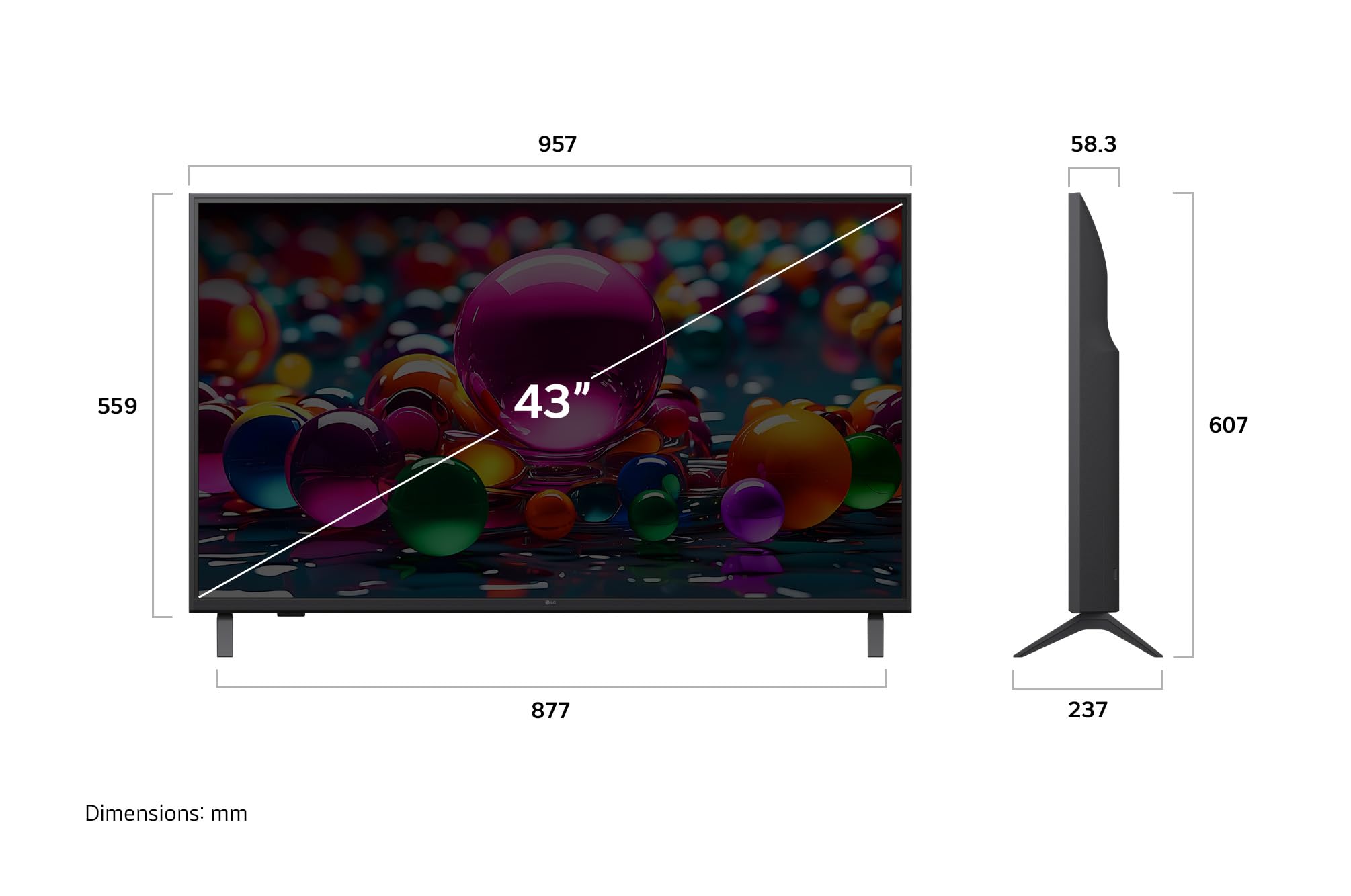 LG 43-Inch UA7700 Series 4K Smart TV - α7 AI Processor 4K, Dynamic