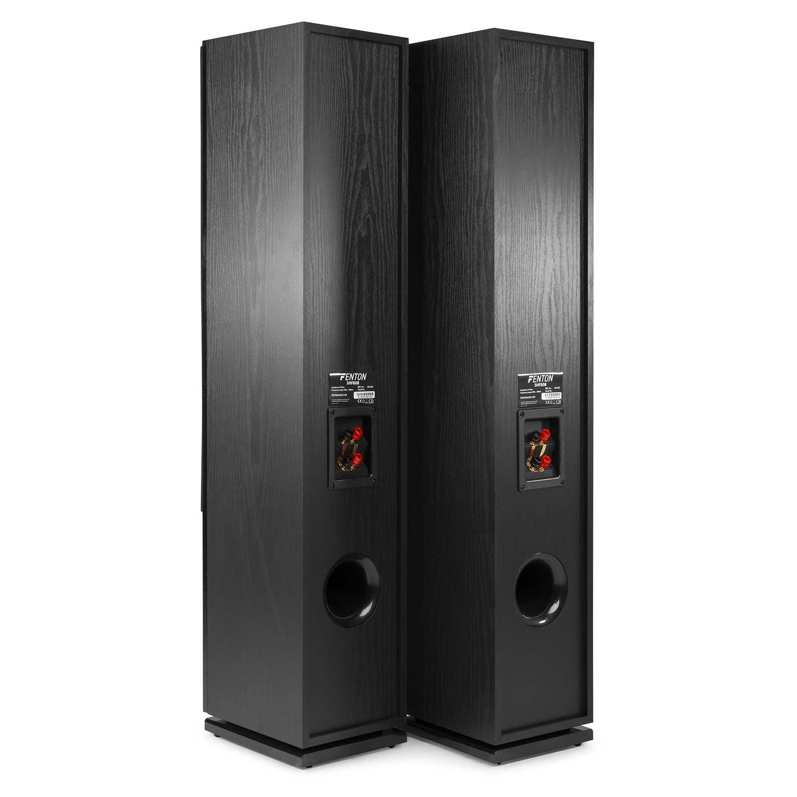 Fenton SHF80B Paire Enceintes Colonne HiFi 3 Voies, Couleur Noir, 500W Max, Enceintes Passives HiFi Son Haute Qualité, Haut-Parleurs Home Cinema Idéales pour Musique et Film