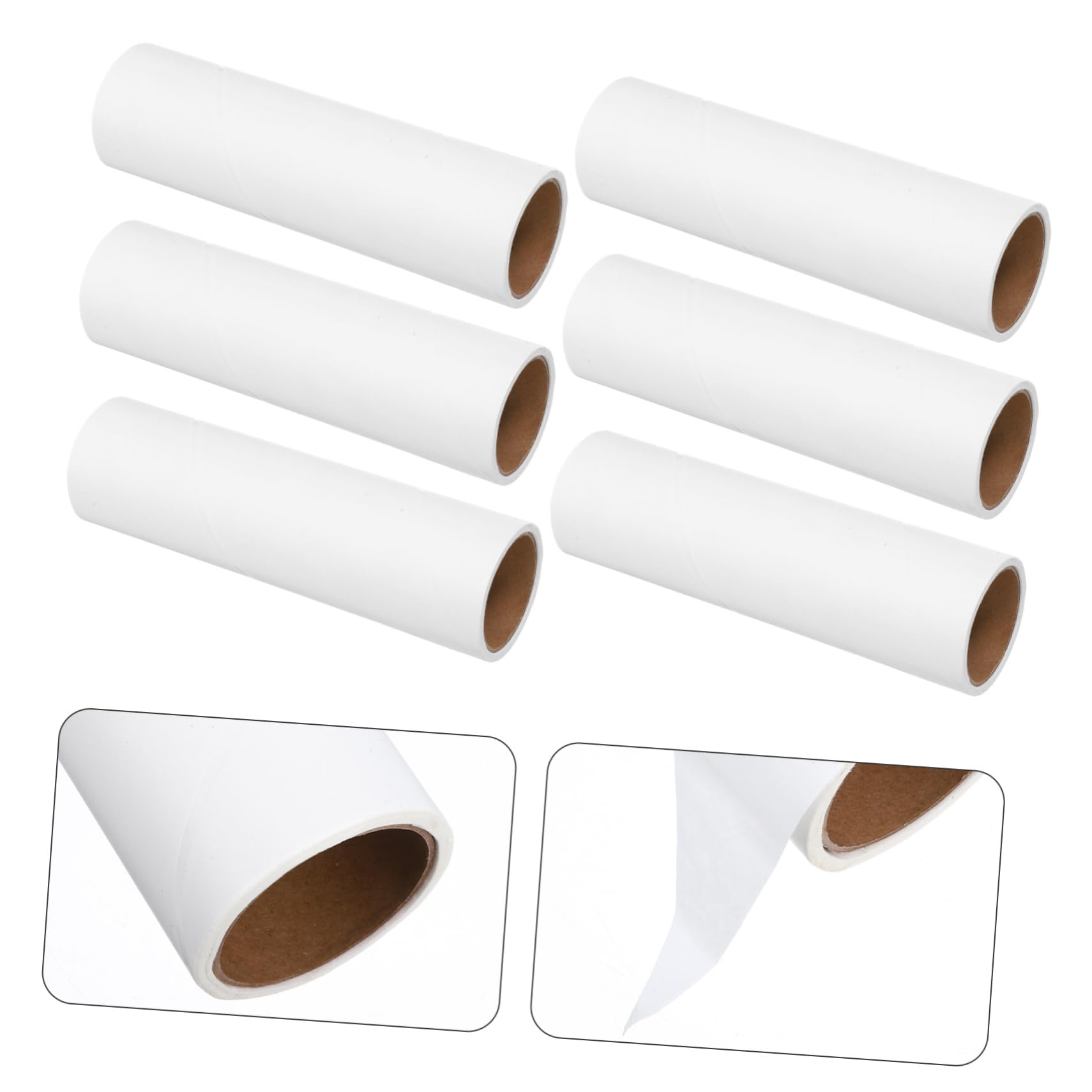 Ricariche Rullo Leva Pelucchi Bianco 10 Pezzi Carta 50 Fogli | Adesivo Extra, Riutilizzabile, per Mobili e Sedili Auto, 38mm Interno, 16cm