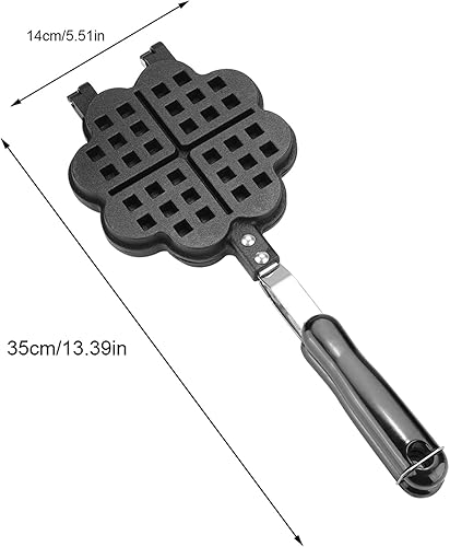 Miniatura 2 de Heart Shape Waffle Maker for Stovetop, Non Stick Aluminum Campfire Waffle Iron with Detachable Handle, Portable Cookware for Outdoor Camping, RV and