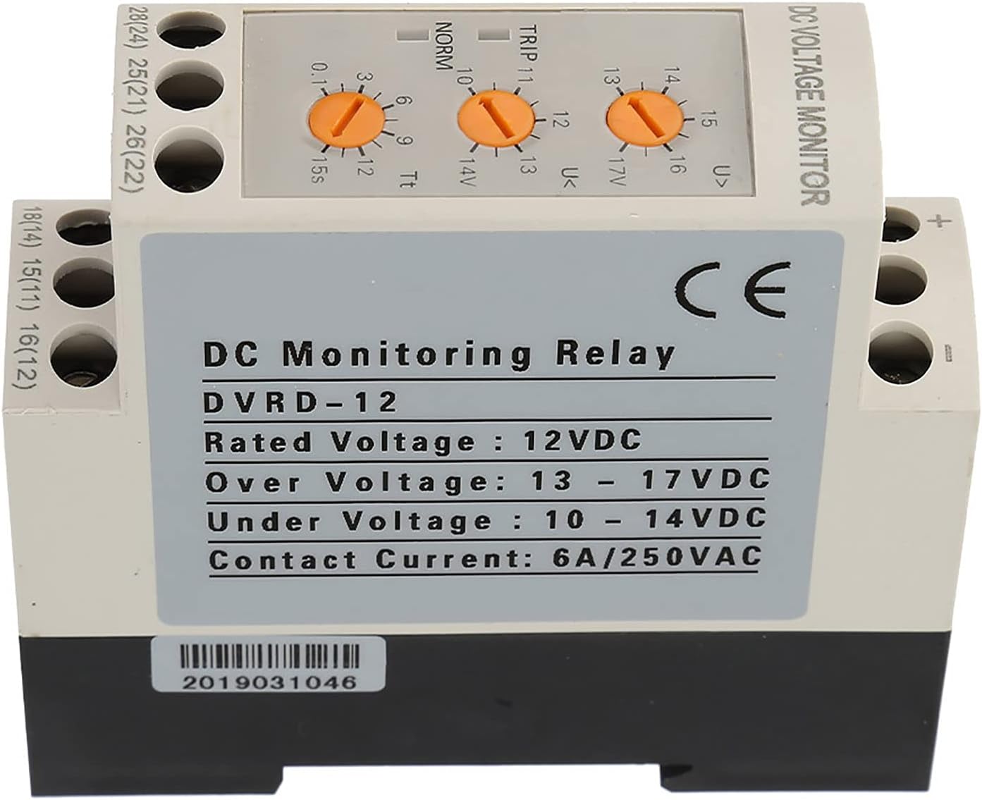 YWBL-WH Voltage Monitoring Relay Over-Voltage and Under-Voltage Relay 35MM Rail 13-17V 10-14V(DC12V)