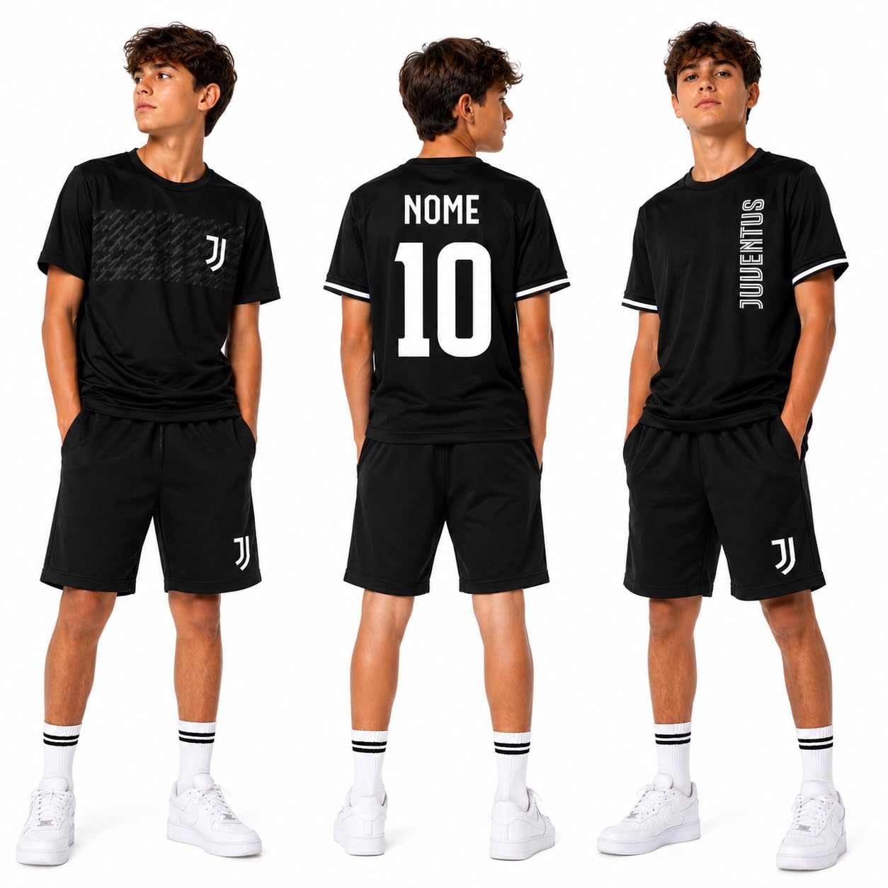Pigiama Juventus Abbigliamento Ufficiale Calcio Pigiami Estivi | Personalizzabile con Nome e Numero PS 41389