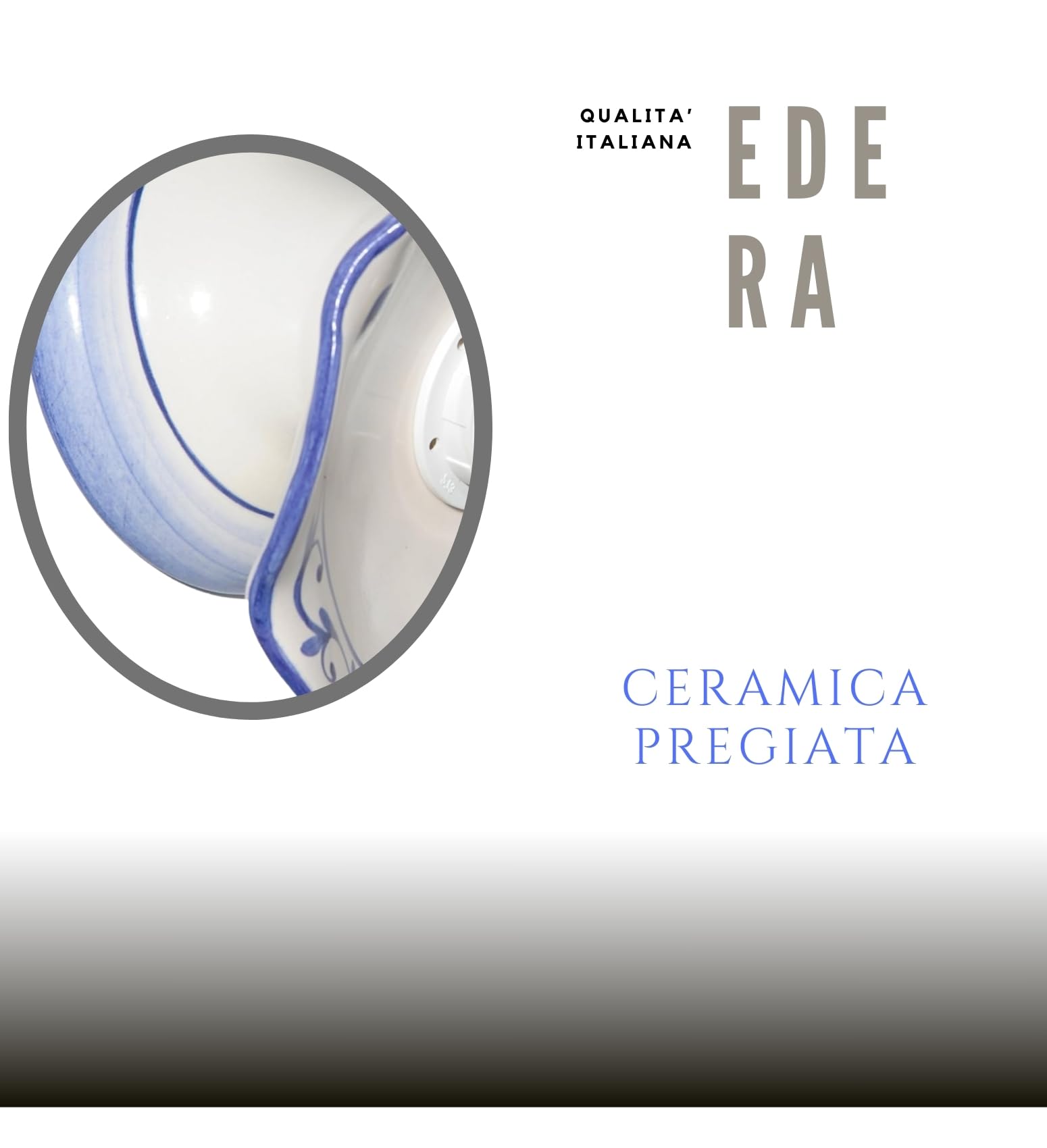 VANNI LAMPADARI - Applique da Parete Interno Edera - Lampada da Parete Monoblocco in Ceramica- Applique da Interno Decorata a Mano - Applique Camera da Letto - Bagno - Cucina – Soggiorno, Blu