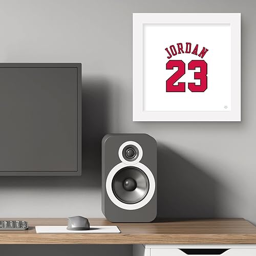 Miniatura 5 de Trends International Gallery Pops Michael Jordan - Póster de pared con número de jersey, color blanco, 12 x 12 pulgadas, versión de marco blanco