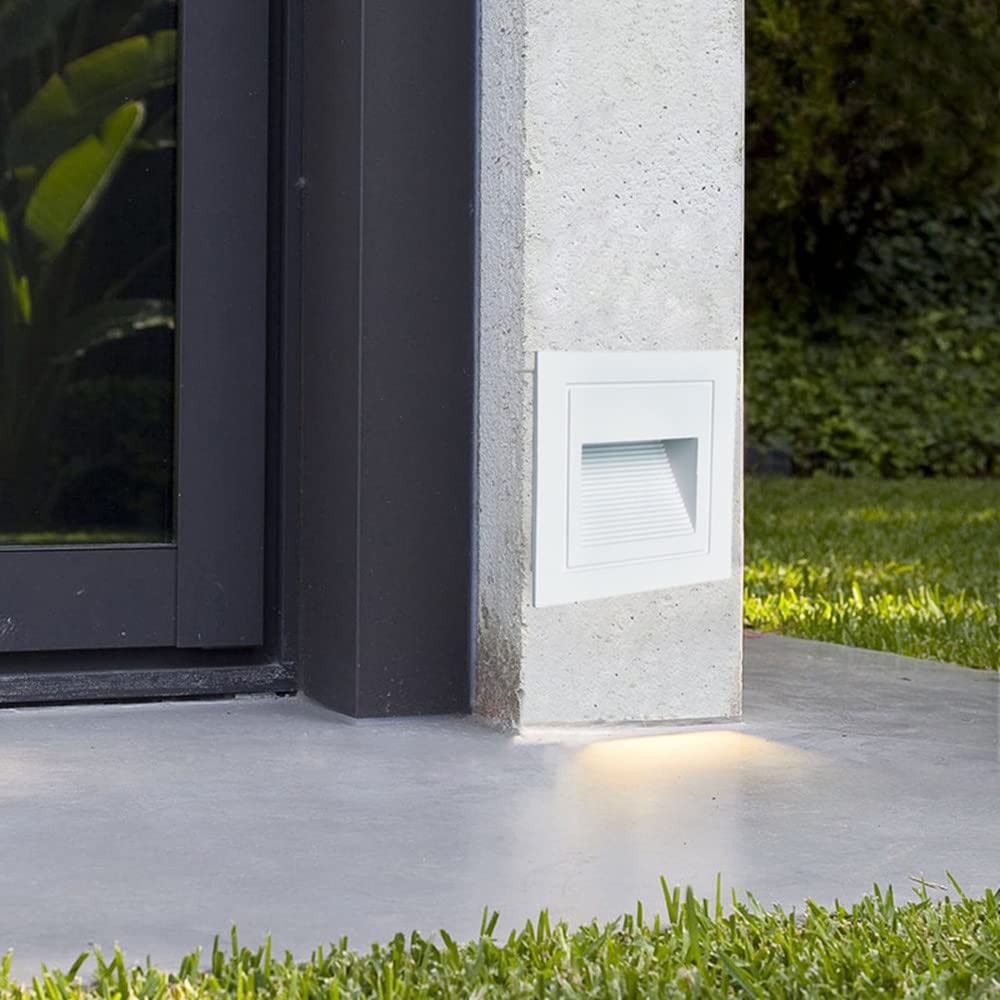 Winlams Outdoor Lighting Stair Light Outdoor Step Light Stair Step Step Step Light Waterproof Landscape Garden Garden Light Indoor and Outdoor Corner Light Embedded Foot Light (White)
